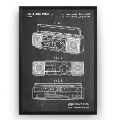 Boombox 1990 Patent Print - Magic Posters