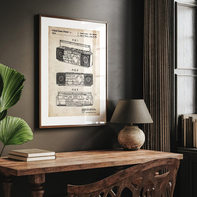 Boombox 1990 Patent Print - Magic Posters