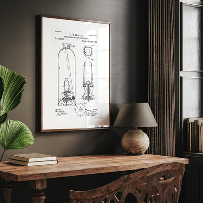 Bottle Breaking Fire Extinguisher 1882 Patent Print - Magic Posters