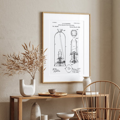 Bottle Breaking Fire Extinguisher 1882 Patent Print - Magic Posters