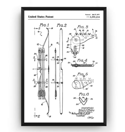 Bow and Arrow Magazine Quiver 1971 Patent Print - Magic Posters