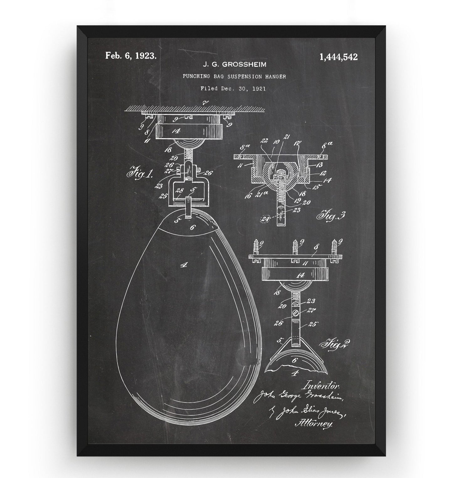 Boxing Speed Bag 1923 Patent Print - Magic Posters