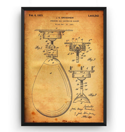Boxing Speed Bag 1923 Patent Print - Magic Posters
