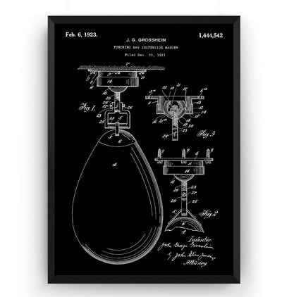 Boxing Speed Bag 1923 Patent Print - Magic Posters