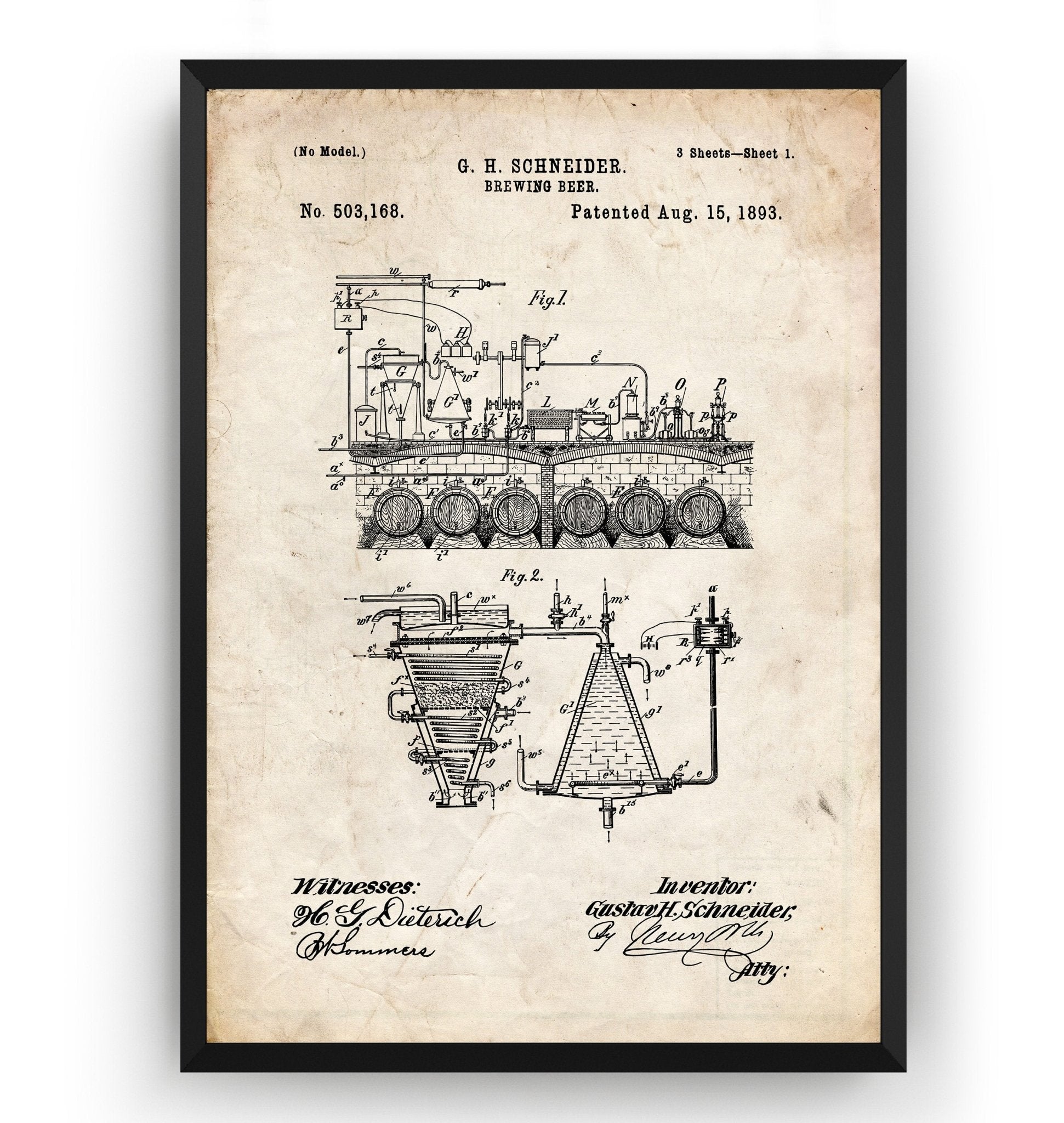 Brewing Beer Patent Print - Magic Posters