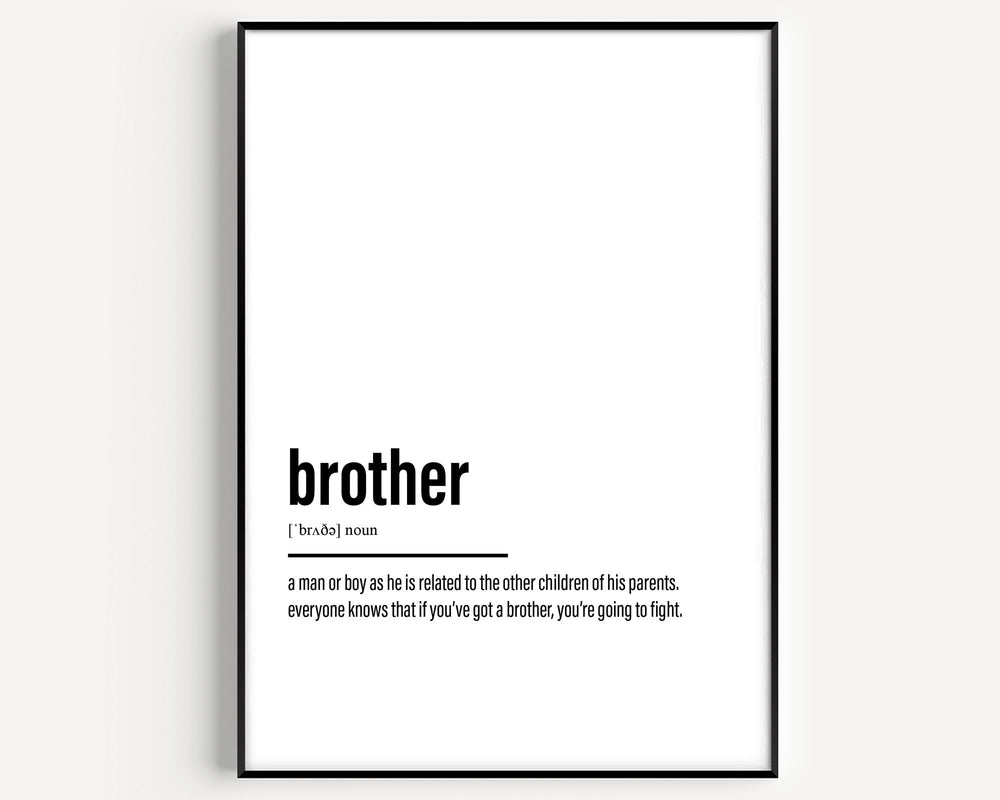 Brother Definition Print - Magic Posters