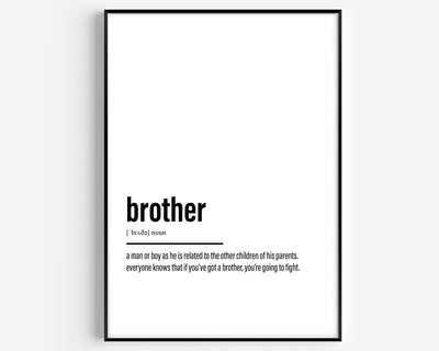 Brother Definition Print - Magic Posters