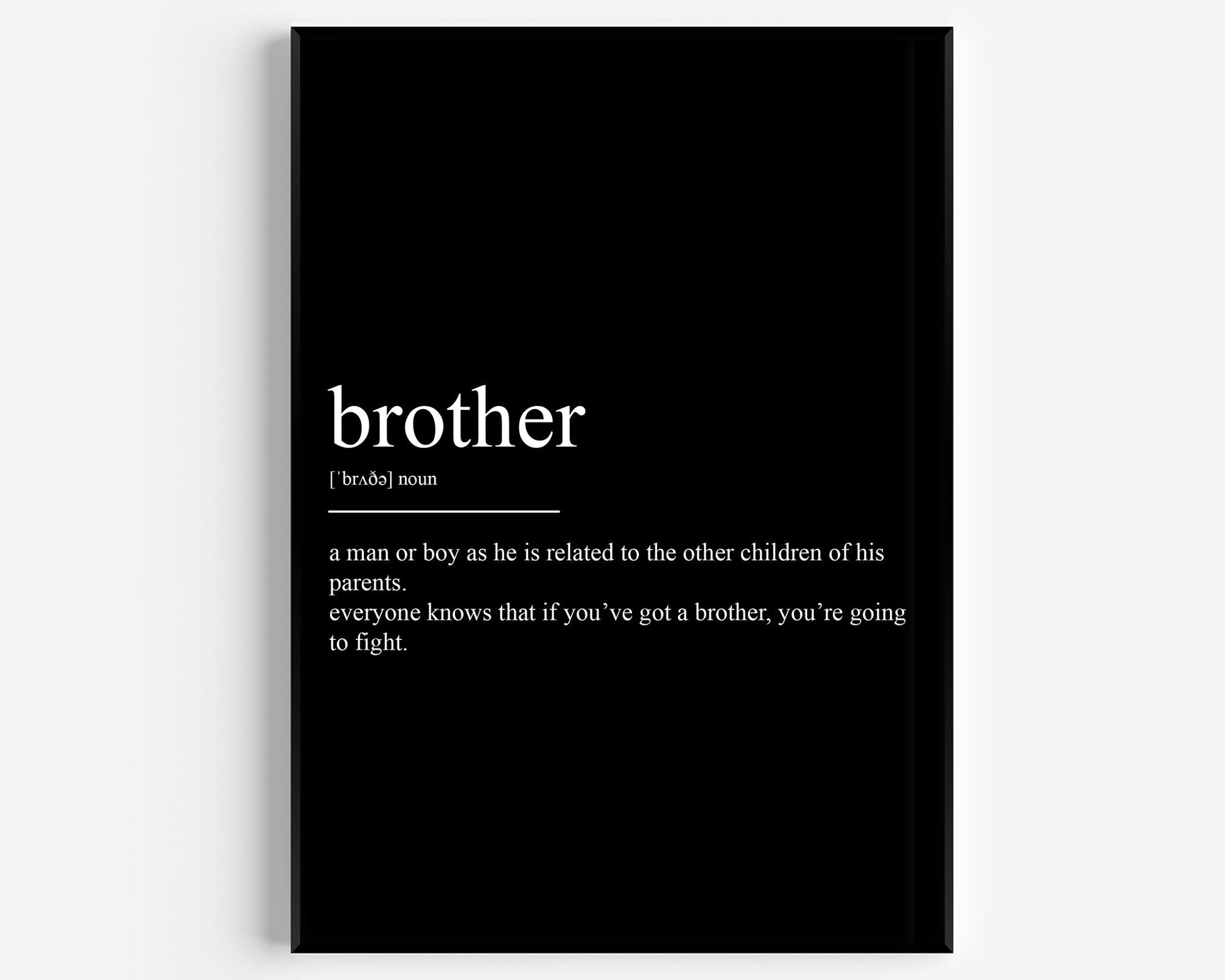 Brother Definition Print - Magic Posters