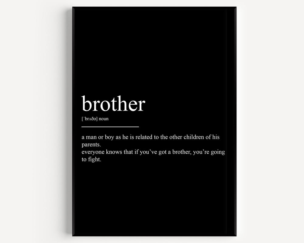 Brother Definition Print - Magic Posters