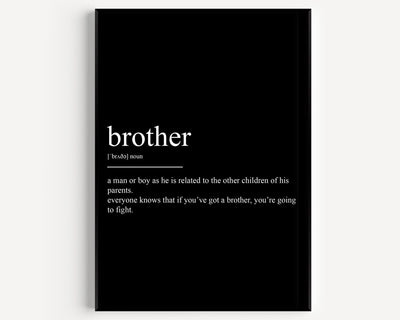 Brother Definition Print - Magic Posters