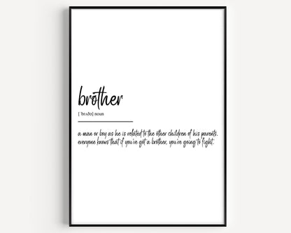 Brother Definition Print - Magic Posters