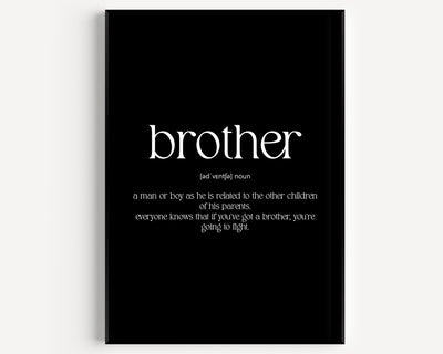 Brother Definition Print - Magic Posters
