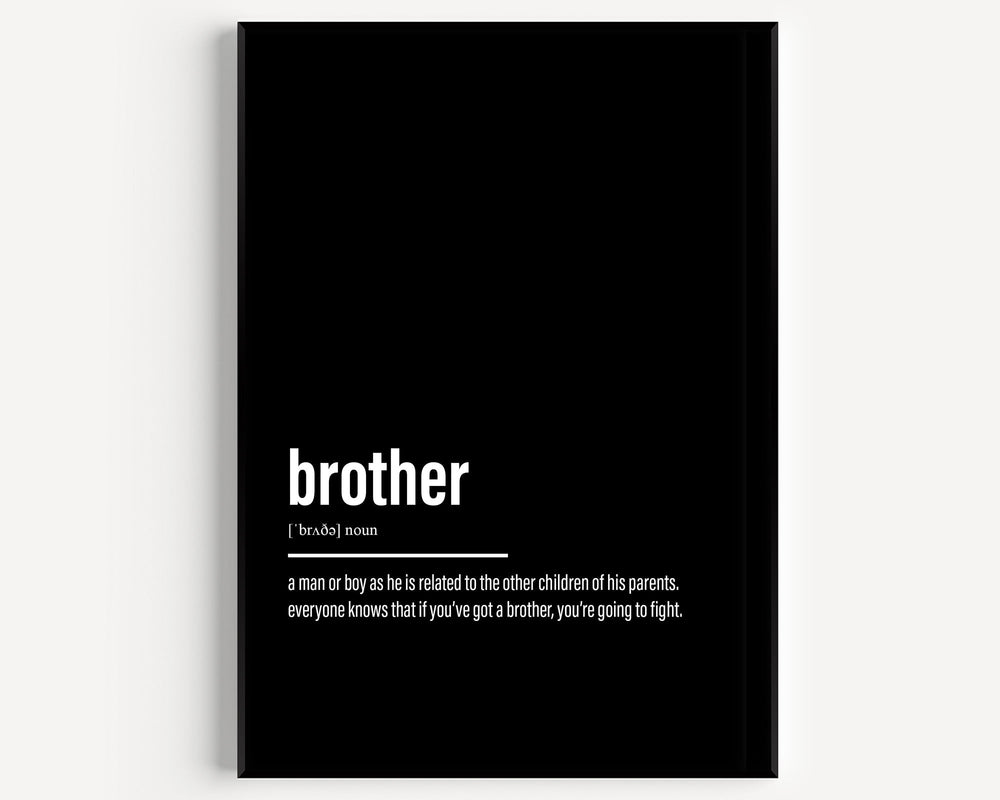 Brother Definition Print - Magic Posters