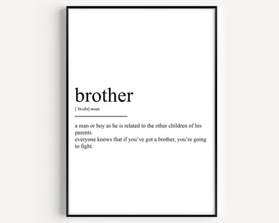 Brother Definition Print - Magic Posters