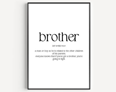 Brother Definition Print - Magic Posters