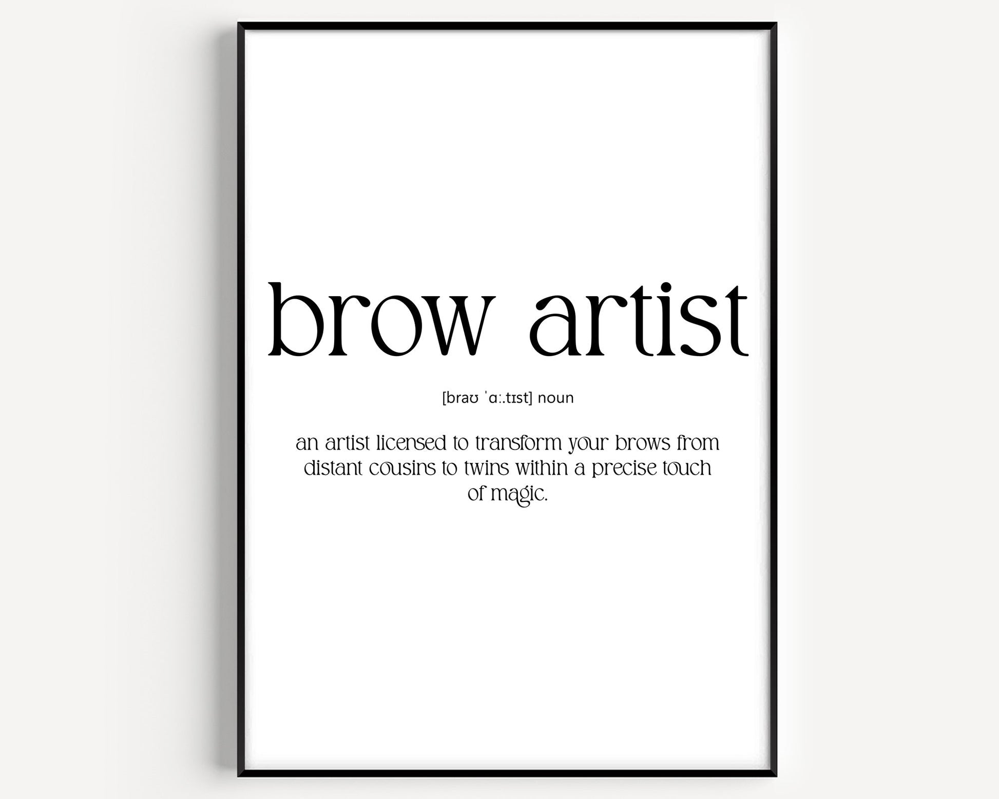 Brow Artist Definition Print - Magic Posters