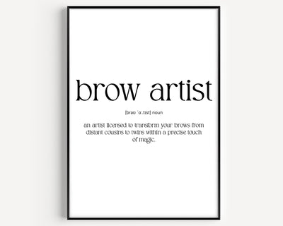 Brow Artist Definition Print - Magic Posters