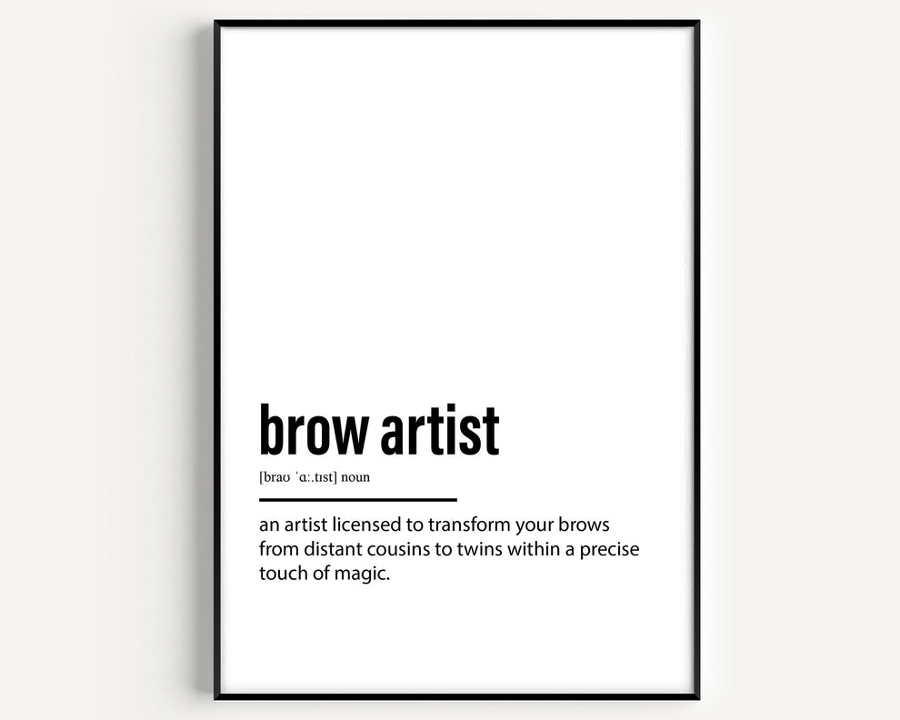 Brow Artist Definition Print Magic Posters
