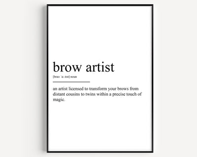 Brow Artist Definition Print - Magic Posters