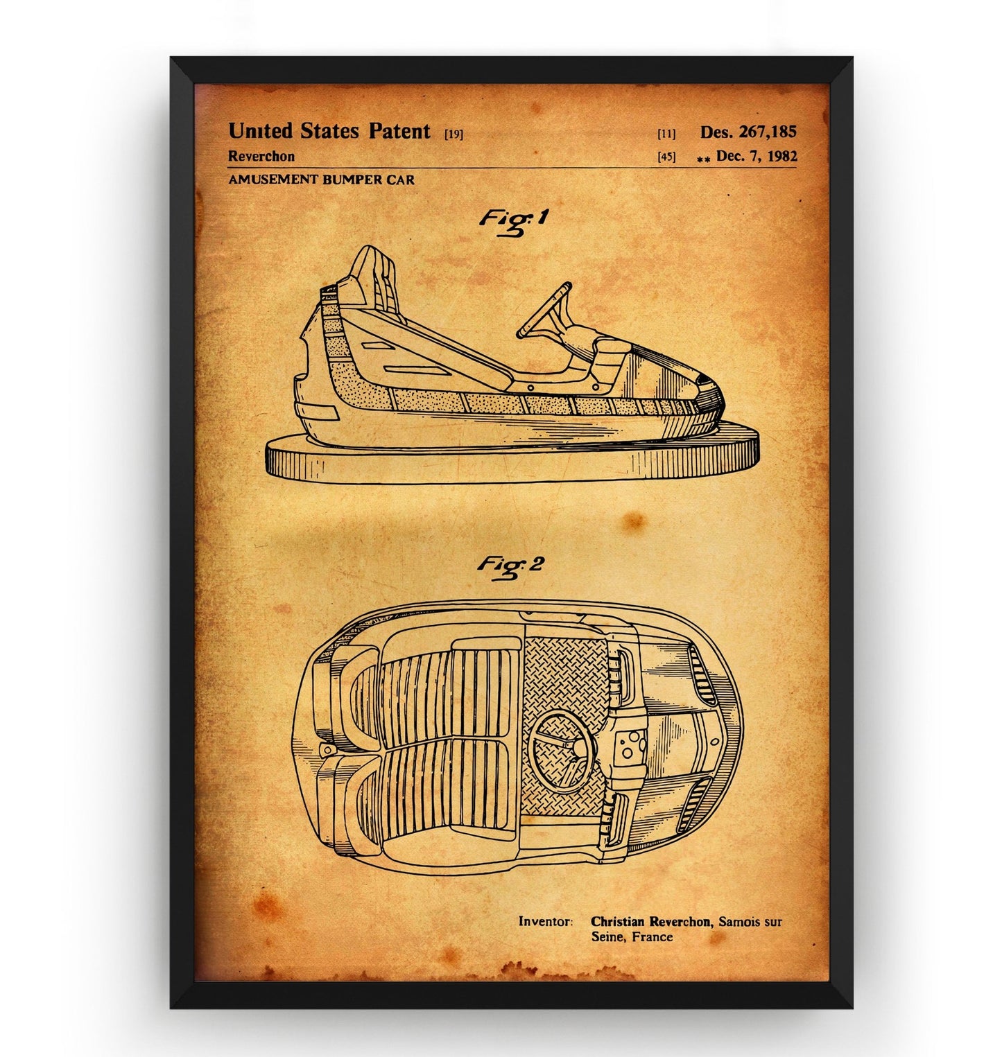 Bumper Car 1982 Patent Print - Magic Posters