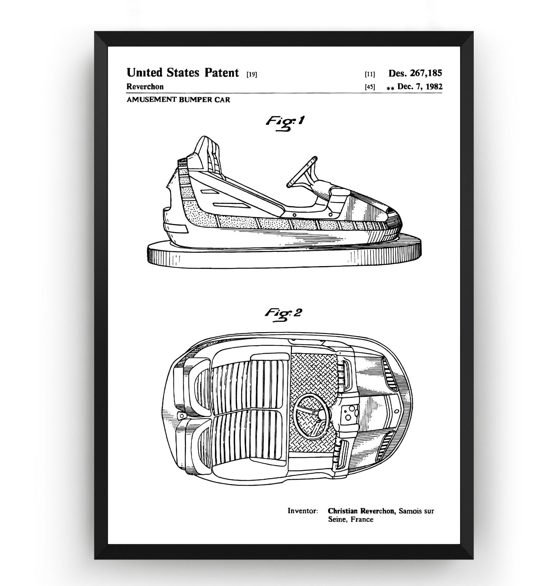 Bumper Car 1982 Patent Print - Magic Posters