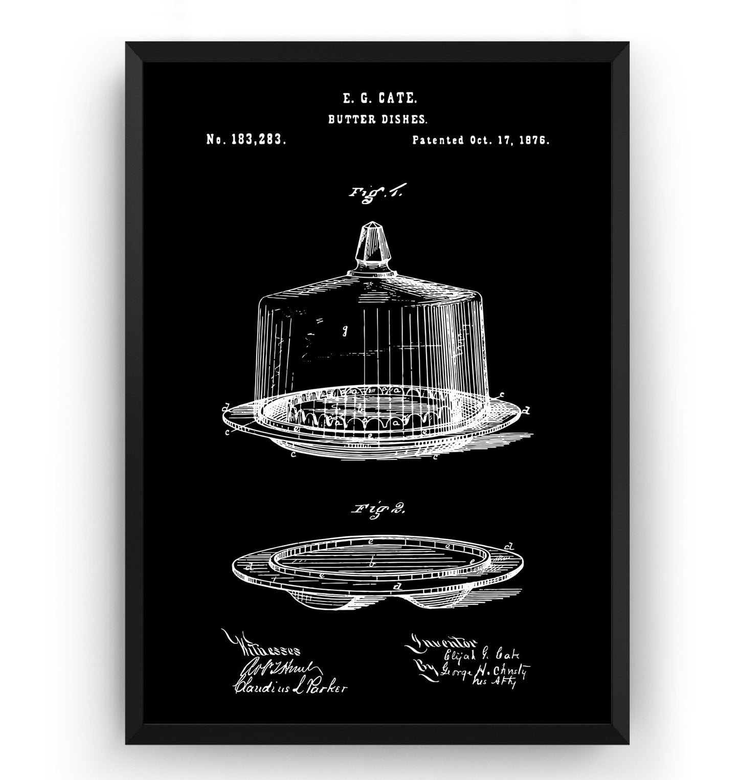 Butter Dish 1876 Patent Print - Magic Posters