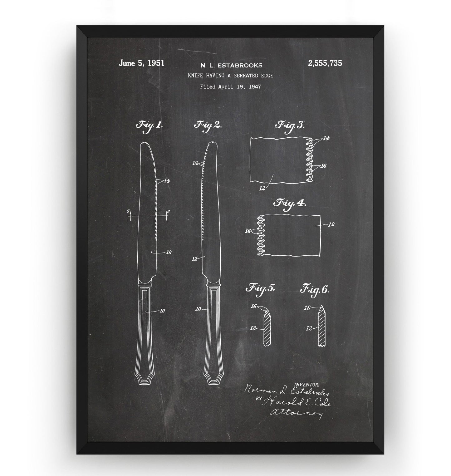 Butter Knife 1951 Patent Print - Magic Posters