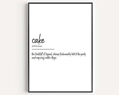 Cake Definition Print - Magic Posters