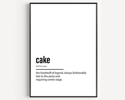 Cake Definition Print - Magic Posters