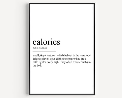 Calories Definition Print - Magic Posters