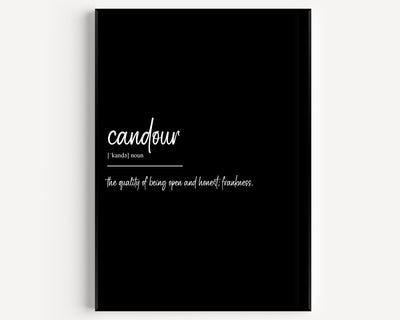 Candour Definition Print - Magic Posters