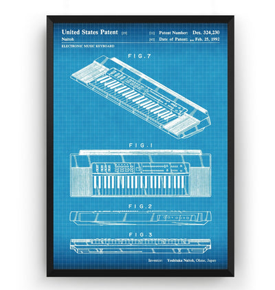 Casio Keyboard 1992 Patent Print - Magic Posters