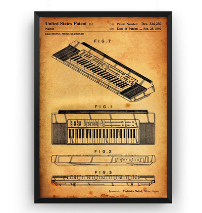Casio Keyboard 1992 Patent Print - Magic Posters