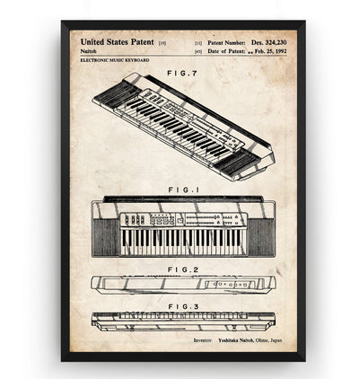 Casio Keyboard 1992 Patent Print - Magic Posters