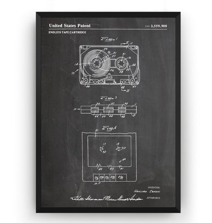 Cassette Tape 1971 Patent Print - Magic Posters