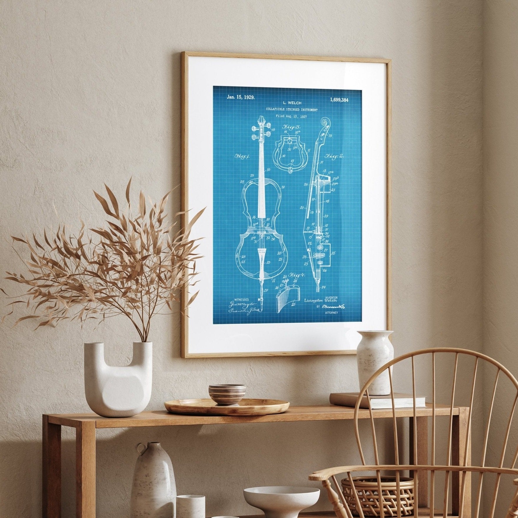 Cello 1929 Patent Print - Magic Posters