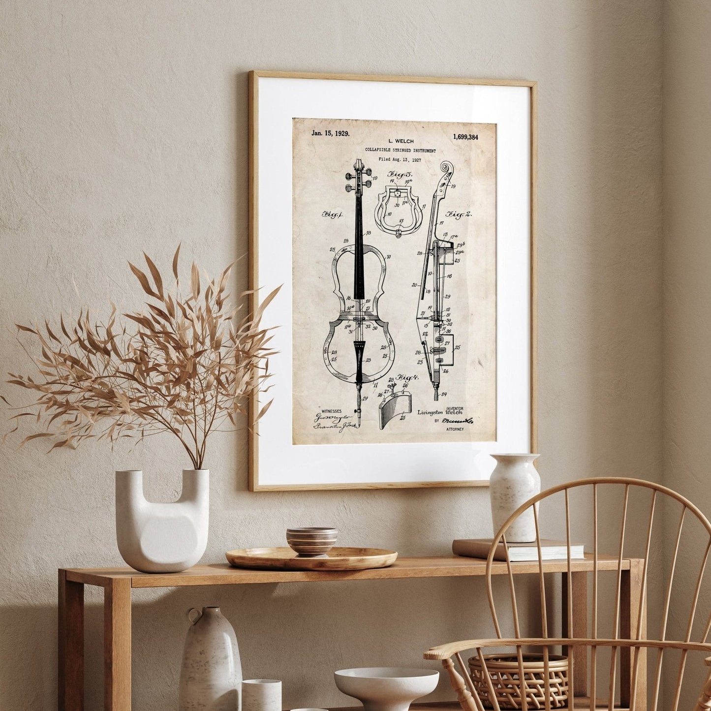 Cello 1929 Patent Print - Magic Posters