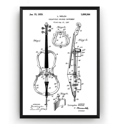 Cello 1929 Patent Print - Magic Posters