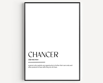 Chancer Definition Print - Magic Posters