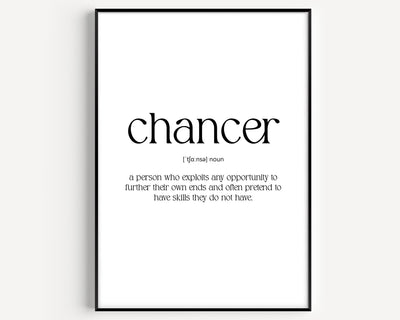 Chancer Definition Print - Magic Posters
