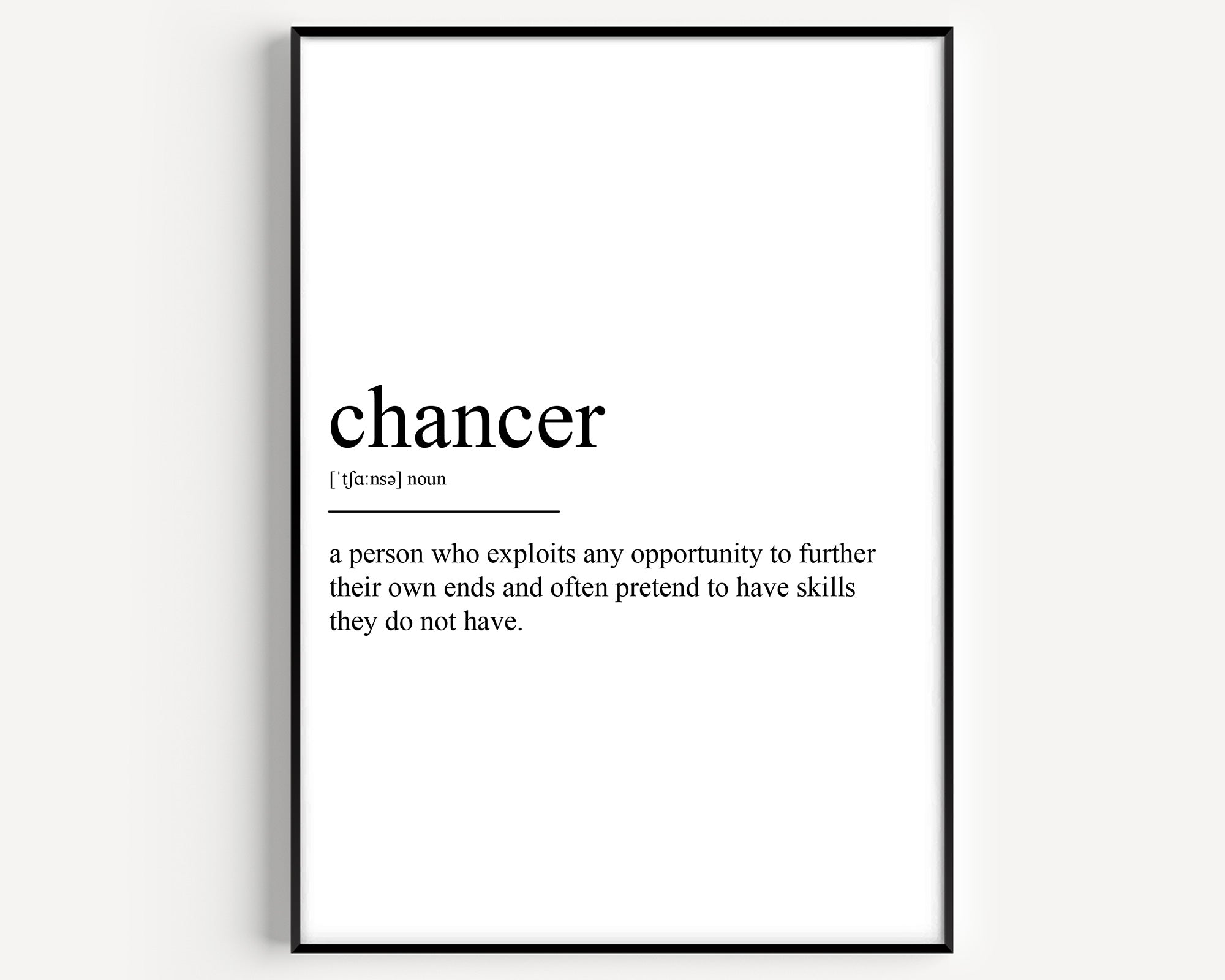 Chancer Definition Print - Magic Posters