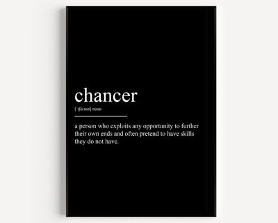 Chancer Definition Print - Magic Posters