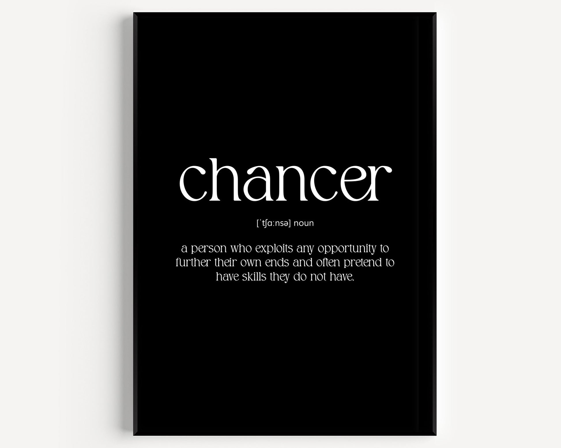 Chancer Definition Print - Magic Posters