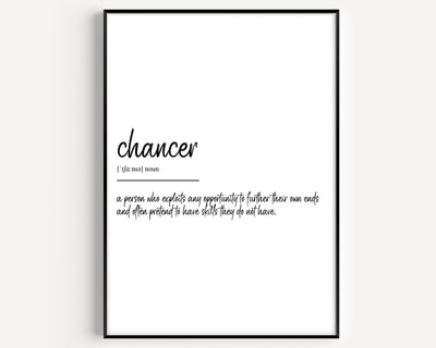 Chancer Definition Print - Magic Posters