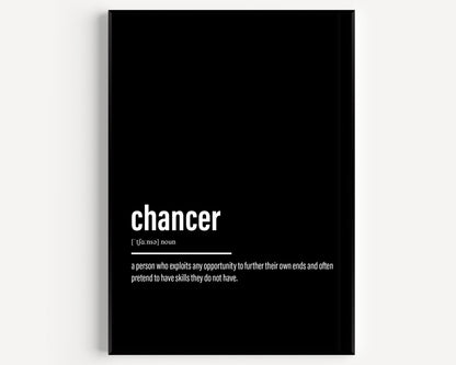 Chancer Definition Print - Magic Posters