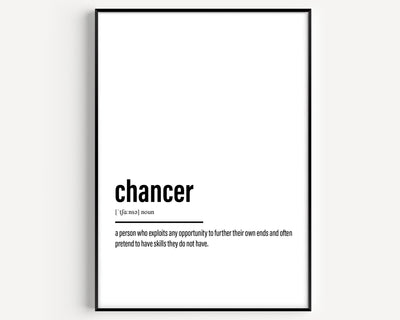 Chancer Definition Print - Magic Posters