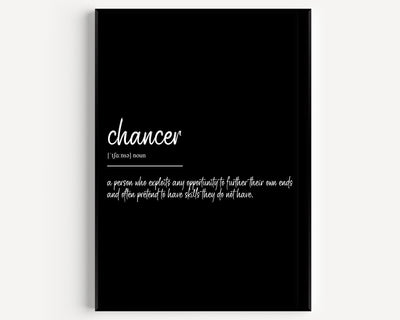 Chancer Definition Print - Magic Posters