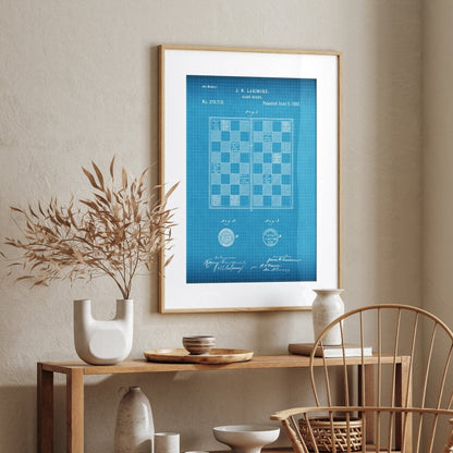 Checkers Draughts Game Board 1883 Patent Print - Magic Posters
