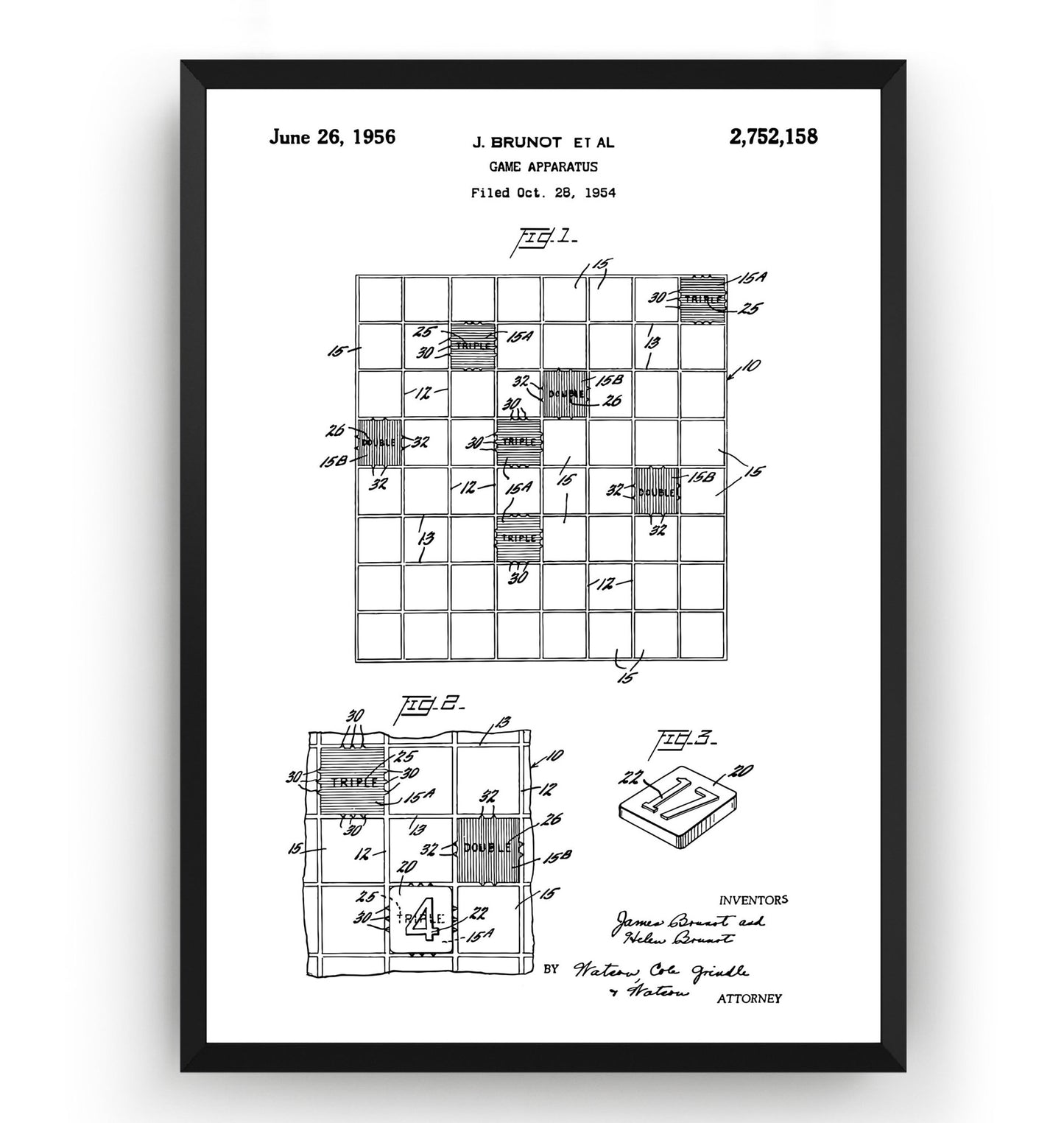 Checkers Draughts Or Chessboard 1956 Patent Print - Magic Posters
