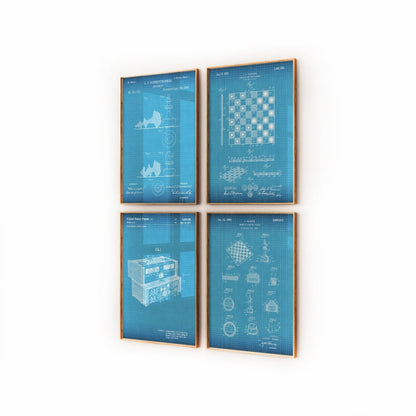 Chess Set Of 4 Patent Prints - Magic Posters